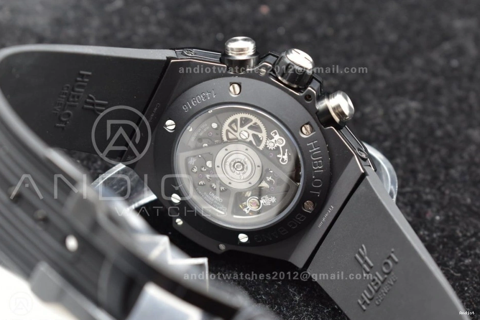 Skeleton 1:1 Best Unico Dial Black Titanium Big Rubber Black ZF Strap Edition Bang Hublot On A1280 0214
